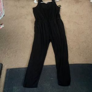 Black pants romper with pockets